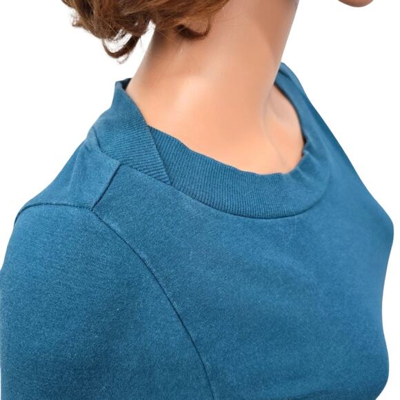 Soft Surroundings Make It Snappy Pullover Sweatshirt Sweater Oversized S Teal - Picture 9 of 12